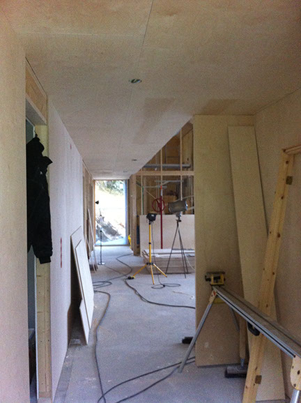 Interiør, under bygging